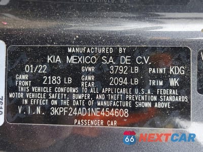 Zdjęcie 12 z 12 samochodu: 2022 KIA FORTE LXS VIN:3KPF24AD1NE454608 - miniatura
