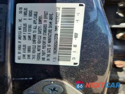 Zdjęcie 12 z 12 samochodu: 2006 HONDA ACCORD VIN:1HGCM56826A172739 - miniatura