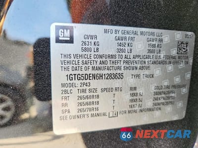 Zdjęcie 12 z 12 samochodu: 2017 GMC CANYON SLT VIN:1GTG5DEN6H1283635 - miniatura