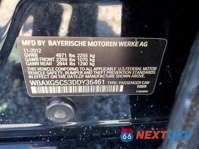 Zdjęcie 12 z 12 samochodu: 2013 BMW 528 I VIN:WBAXG5C53DDY36461 - miniatura