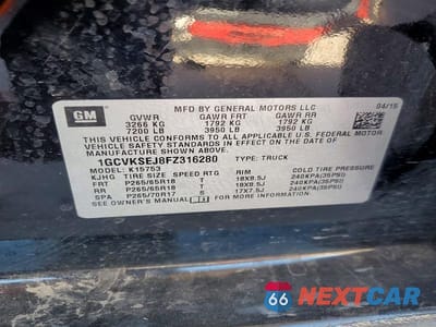 Zdjęcie 12 z 12 samochodu: 2015 CHEVROLET SILVERADO K1500 LTZ VIN:1GCVKSEJ8FZ316280 - miniatura