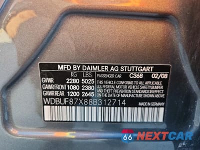 Zdjęcie 12 z 12 samochodu: 2008 MERCEDES-BENZ E 350 4MATIC VIN:WDBUF87X88B312714 - miniatura