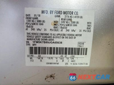 Zdjęcie 13 z 13 samochodu: 2018 FORD EXPLORER VIN:1FM5K7B89JGA65638 - miniatura