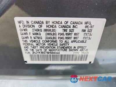 Zdjęcie 12 z 12 samochodu: 2008 HONDA RIDGELINE RTL VIN:2HJYK16578H504148 - miniatura