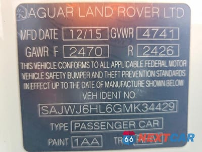 Zdjęcie 13 z 13 samochodu: 2016 JAGUAR F-TYPE R VIN:SAJWJ6HL6GMK34429 - miniatura