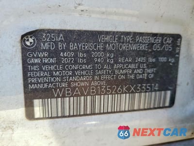 Zdjęcie 12 z 12 samochodu: 2006 BMW 325 I VIN:WBAVB13526KX33514 - miniatura