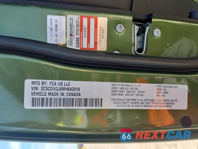Zdjęcie 13 z 13 samochodu: 2021 DODGE CHARGER SCAT PACK VIN:2C3CDXGJ6MH643919 - miniatura