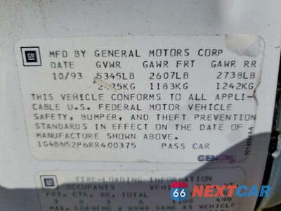 Zdjęcie 13 z 13 samochodu: 1994 BUICK ROADMASTER VIN:1G4BN52P6RR400375 - miniatura