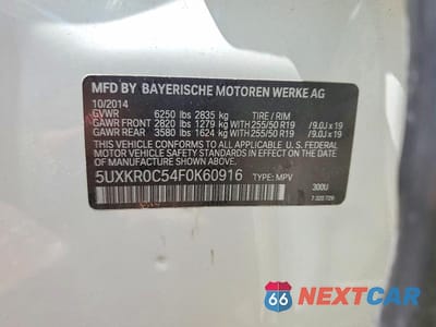 Zdjęcie 13 z 13 samochodu: 2015 BMW X5 XDRIVE35I VIN:5UXKR0C54F0K60916 - miniatura