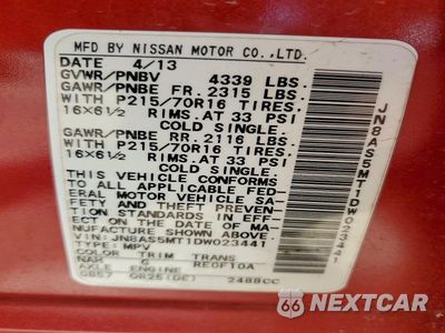 Zdjęcie 13 z 13 samochodu: 2013 NISSAN ROGUE S VIN:JN8AS5MT1DW023441 - miniatura