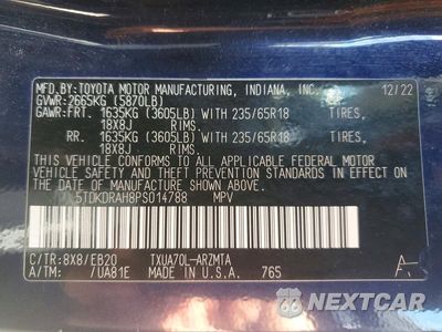 Zdjęcie 14 z 14 samochodu: 2023 TOYOTA HIGHLANDER XLE VIN:5TDKDRAH8PS014788 - miniatura
