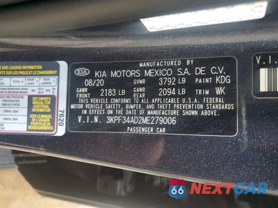Zdjęcie 13 z 13 samochodu: 2021 KIA FORTE GT LINE VIN:3KPF34AD2ME279006 - miniatura