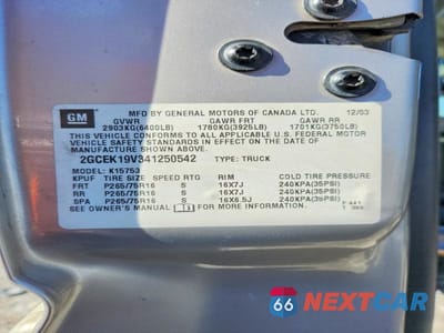 Zdjęcie 12 z 12 samochodu: 2004 CHEVROLET SILVERADO K1500 VIN:2GCEK19V341250542 - miniatura