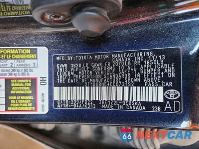Zdjęcie 12 z 12 samochodu: 2014 TOYOTA COROLLA S PLUS VIN:2T1BURHE4EC073192 - miniatura