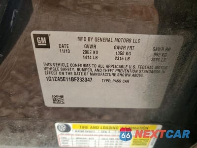 Zdjęcie 12 z 12 samochodu: 2011 CHEVROLET MALIBU LS VIN:1G1ZA5E11BF233347 - miniatura