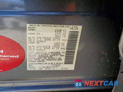Zdjęcie 14 z 14 samochodu: 2018 NISSAN MURANO SV VIN:5N1AZ2MG5JN181495 - miniatura
