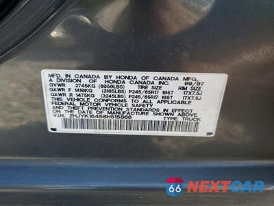 Zdjęcie 12 z 12 samochodu: 2008 HONDA RIDGELINE RTS VIN:2HJYK16458H515866 - miniatura