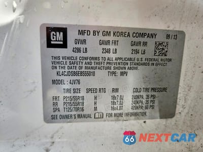 Zdjęcie 13 z 13 samochodu: 2014 BUICK ENCORE PREMIUM VIN:KL4CJDSB6EB555010 - miniatura