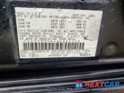 Zdjęcie 12 z 12 samochodu: 2010 MITSUBISHI GALANT ES VIN:4A32B3FF4AE009950 - miniatura