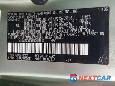 Zdjęcie 13 z 13 samochodu: 2006 TOYOTA SIENNA VIN:5TDZA23C96S566640 - miniatura
