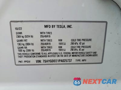 Zdjęcie 13 z 13 samochodu: 2023 TESLA MODEL Y VIN:7SAYGDEE1PA025737 - miniatura