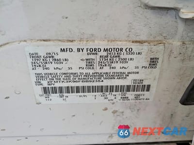 Zdjęcie 13 z 13 samochodu: 2015 FORD EDGE TITANIUM VIN:2FMTK3K96FBB92354 - miniatura