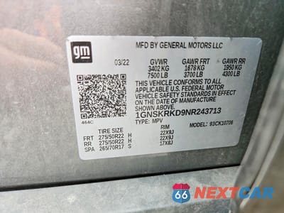 Zdjęcie 14 z 14 samochodu: 2022 CHEVROLET TAHOE K1500 RST VIN:1GNSKRKD9NR243713 - miniatura