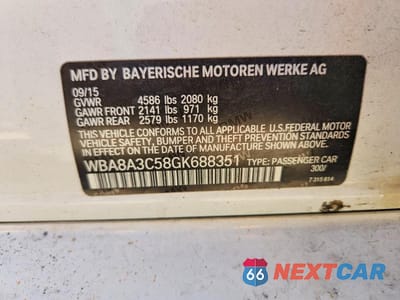 Zdjęcie 13 z 13 samochodu: 2016 BMW 320 XI VIN:WBA8A3C58GK688351 - miniatura