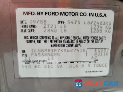 Zdjęcie 13 z 13 samochodu: 1989 LINCOLN TOWN CAR EXECUTIVE L VIN:1LNBM83F7KY627418 - miniatura