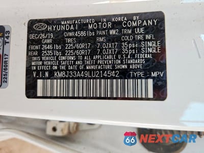 Zdjęcie 13 z 13 samochodu: 2020 HYUNDAI TUCSON VALUE VIN:KM8J33A49LU214542 - miniatura