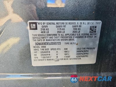 Zdjęcie 13 z 13 samochodu: 2018 CHEVROLET EQUINOX LT VIN:3GNAXKEX9JS565723 - miniatura