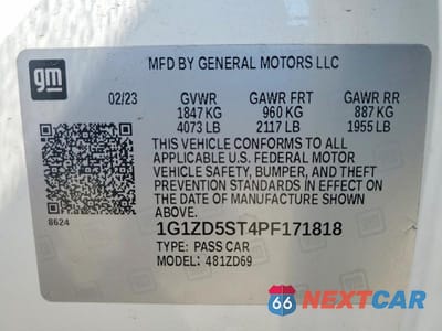 Zdjęcie 12 z 12 samochodu: 2023 CHEVROLET MALIBU LT VIN:1G1ZD5ST4PF171818 - miniatura
