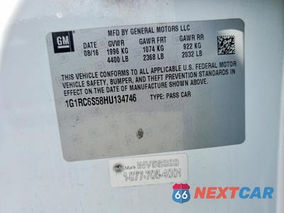 Zdjęcie 12 z 12 samochodu: 2017 CHEVROLET VOLT LT VIN:1G1RC6S58HU134746 - miniatura