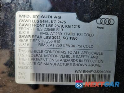 Zdjęcie 13 z 13 samochodu: 2018 AUDI Q5 PREMIUM PLUS VIN:WA1BNAFY3J2010390 - miniatura