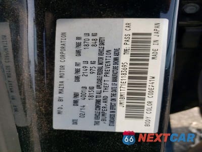 Zdjęcie 12 z 12 samochodu: 2014 MAZDA 3 SV VIN:JM1BM1T71E1183695 - miniatura