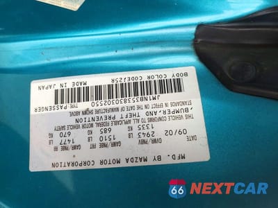Zdjęcie 12 z 12 samochodu: 2003 MAZDA MX-5 MIATA BASE VIN:JM1NB353830302550 - miniatura