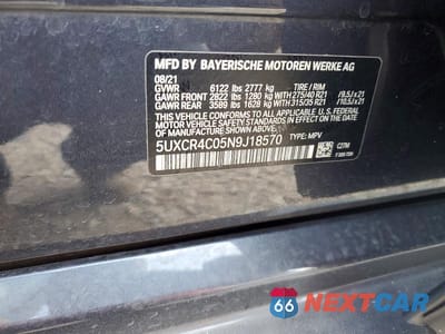 Zdjęcie 12 z 12 samochodu: 2022 BMW X5 SDRIVE 40I VIN:5UXCR4C05N9J18570 - miniatura