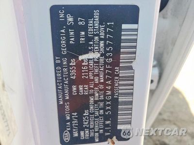 Zdjęcie 12 z 12 samochodu: 2015 KIA OPTIMA LX VIN:5XXGM4A77FG357771 - miniatura