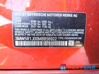 Zdjęcie 13 z 13 samochodu: 2021 BMW 330I VIN:3MW5R1J00M8B56922 - miniatura