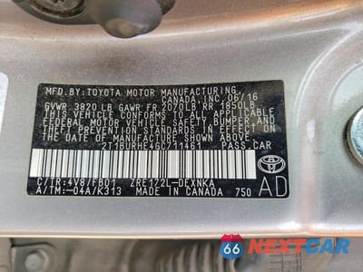 Zdjęcie 12 z 12 samochodu: 2016 TOYOTA COROLLA LE VIN:2T1BURHE4GC711461 - miniatura