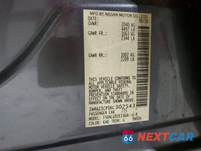 Zdjęcie 12 z 12 samochodu: 2019 NISSAN LEAF SL VIN:1N4AZ1CP1KC302543 - miniatura