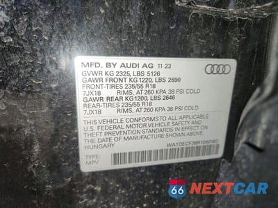 Zdjęcie 13 z 13 samochodu: 2024 AUDI Q3 PREMIUM S LINE 45 VIN:WA1DECF38R1060163 - miniatura