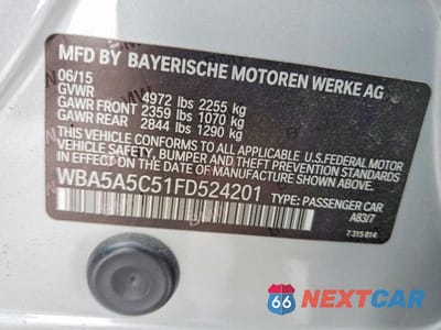 Zdjęcie 13 z 13 samochodu: 2015 BMW 528 I VIN:WBA5A5C51FD524201 - miniatura