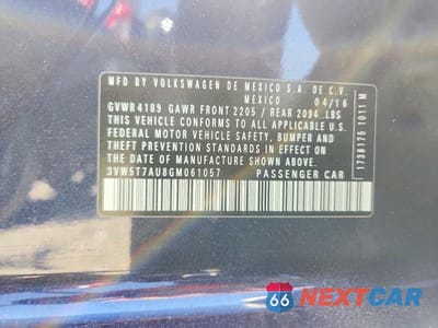 Zdjęcie 12 z 12 samochodu: 2016 VOLKSWAGEN GTI S/SE VIN:3VW5T7AU8GM061057 - miniatura