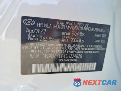 Zdjęcie 12 z 12 samochodu: 2018 HYUNDAI ELANTRA SEL VIN:5NPD84LF4JH224670 - miniatura