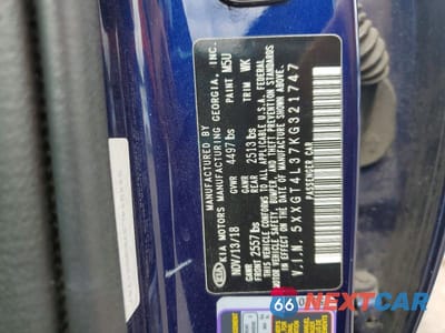 Zdjęcie 12 z 12 samochodu: 2019 KIA OPTIMA S VIN:5XXGT4L37KG321747 - miniatura