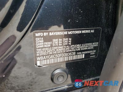 Zdjęcie 13 z 13 samochodu: 2015 BMW 740 LD XDRIVE VIN:WBAYG6C50FD383638 - miniatura