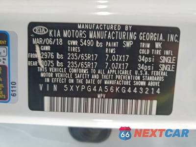 Zdjęcie 14 z 14 samochodu: 2019 KIA SORENTO LX V6 VIN:5XYPG4A56KG443214 - miniatura