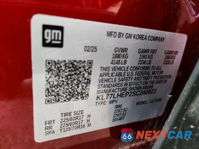 Zdjęcie 14 z 14 samochodu: 2025 CHEVROLET TRAX 1LT VIN:KL77LHEP2SC240823 - miniatura