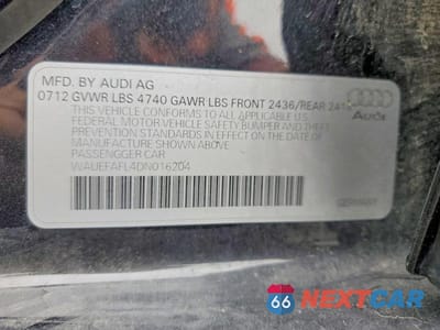 Zdjęcie 12 z 12 samochodu: 2013 AUDI A4 PREMIUM PLUS VIN:WAUEFAFL4DN016204 - miniatura